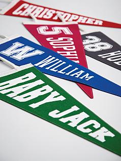 old-school personalized pennant