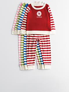 kid's striped pajamas + graphic
