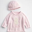 knit baby sweater + hat