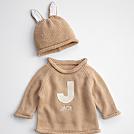 bunny knit baby sweater + hat