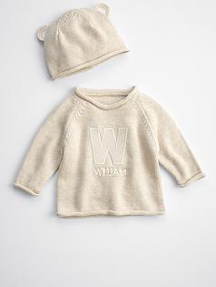 bear knit baby sweater + hat