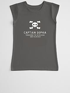 captain skull + crossbones girl's t-shirt