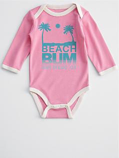 beach bum baby long sleeve one piece