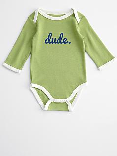 dude baby long sleeve one piece