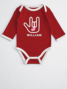 sign love baby long sleeve one piece