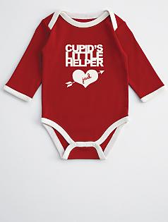 cupid's little helper baby long sleeve one piece