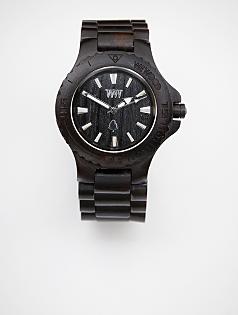black natural wooden watch 