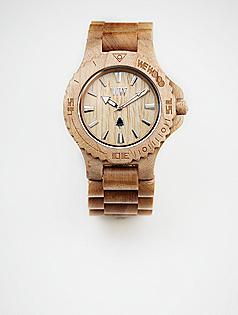 beige natural wooden watch 