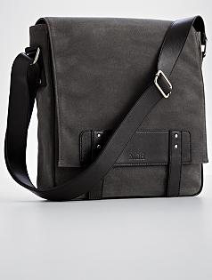 charcoal waxed canvas messenger bag