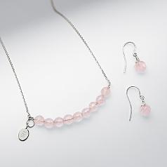 rose quartz jewelry set