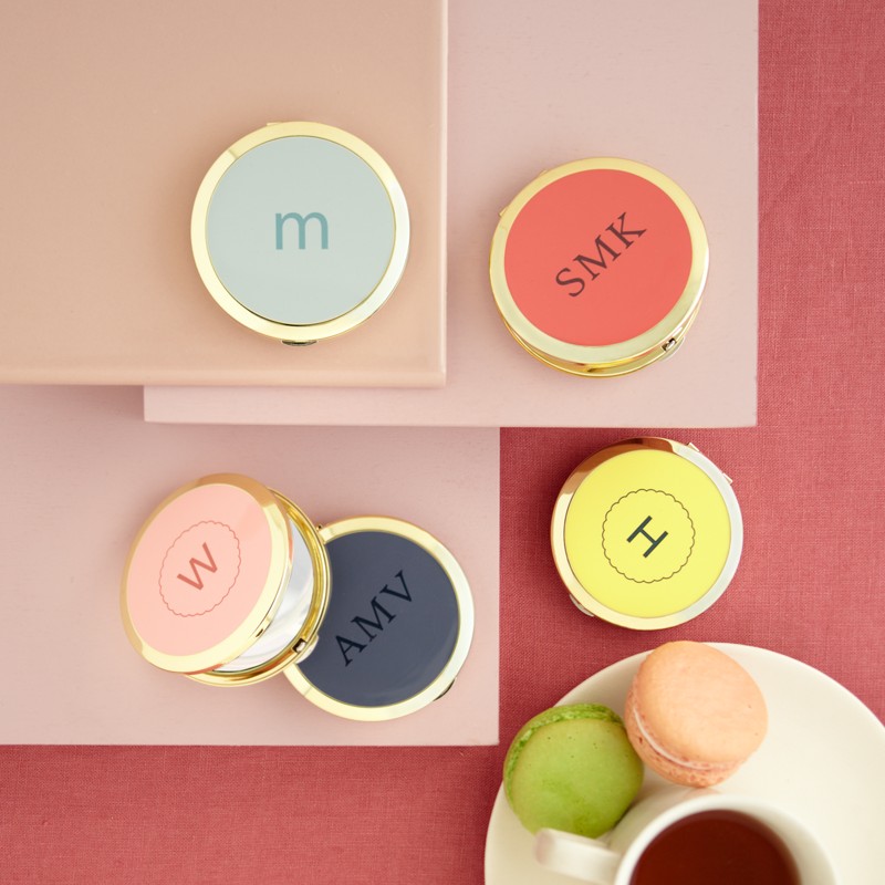 personalized enamel purse mirror