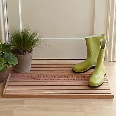 personalized cedar wood doormat