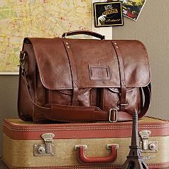 leather excursion messenger bag
