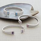 sterling birthstone cuff