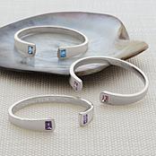 sterling birthstone cuff