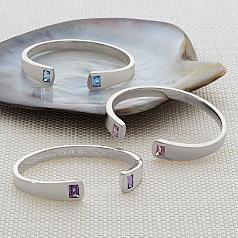 sterling birthstone cuff