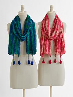 palm print linen scarf