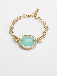 aqua chalcedony stone bracelet