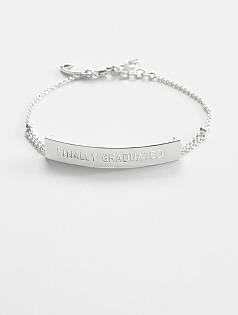 personalized graduation bar bracelet