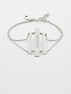 personalized sentiments triple bar bracelet