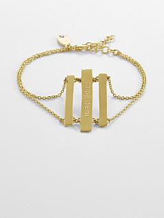 personalized graduation triple bar bracelet