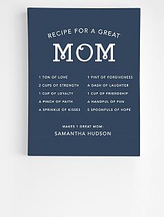 personalized mom's recipe wall art