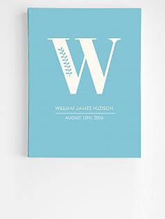 personalized baby monogram wall art