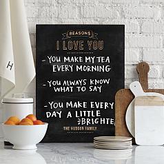personalized I love you chalkboard