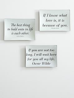 love + romance quote decoupage trays