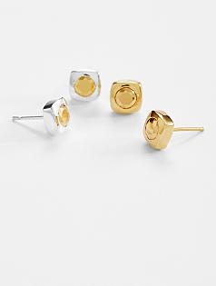1st anniversary gold nugget earrings