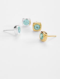 4th anniversary sky blue topaz earrings