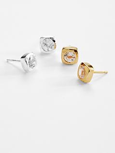 10th anniversary white sapphire earrings