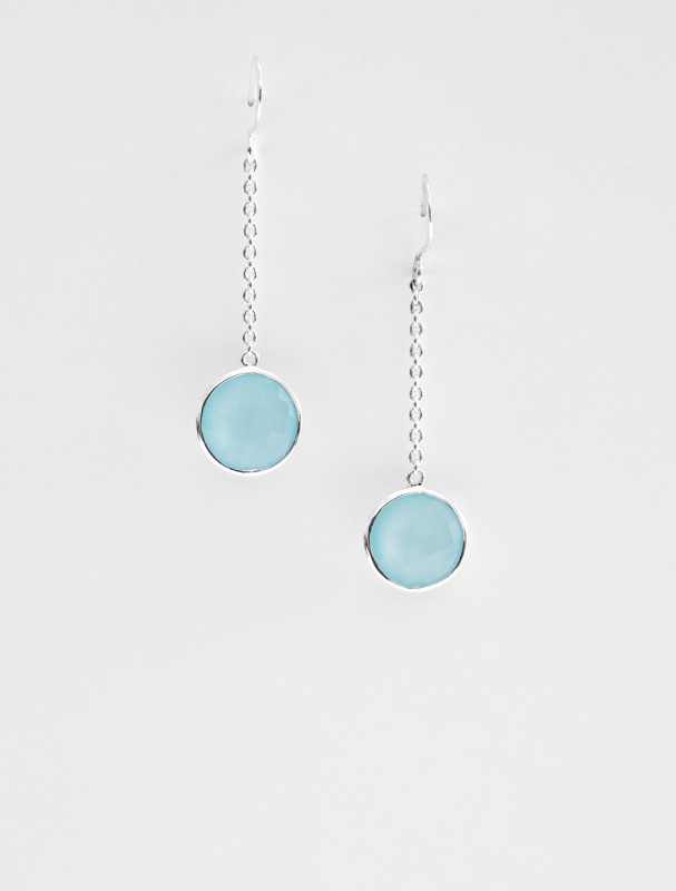 aqua chalcedony stone earrings