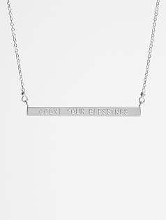 personalized sentiments bar necklace