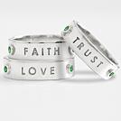 angels & emeralds faith, trust, love ring
