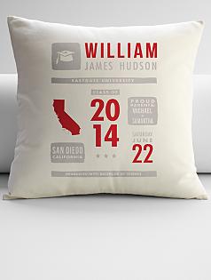 personalized graduation announcement throw pillow