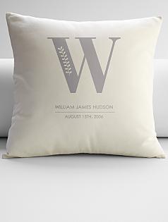 personalized baby monogram throw pillow