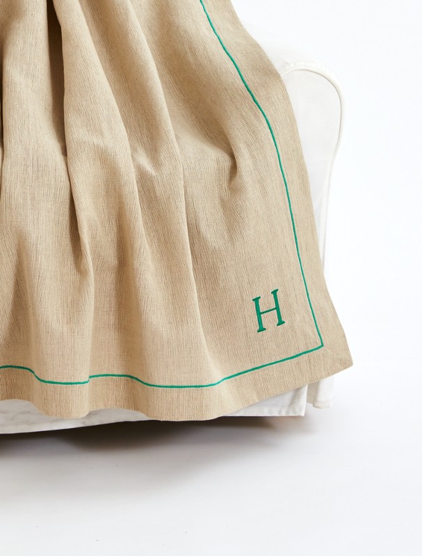 personalized linen throw