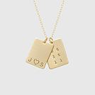 anna bee initials + heart necklace
