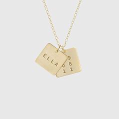 anna bee name + date necklace