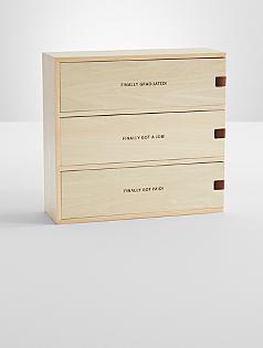 graduation wooden wine + champagne box