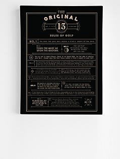 personalized 13 original rules of golf wall art