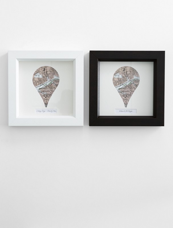 personalized map wall art