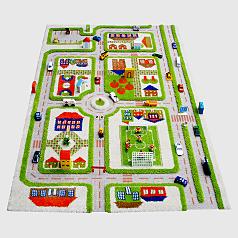 kid's 3D play carpet - traffic green