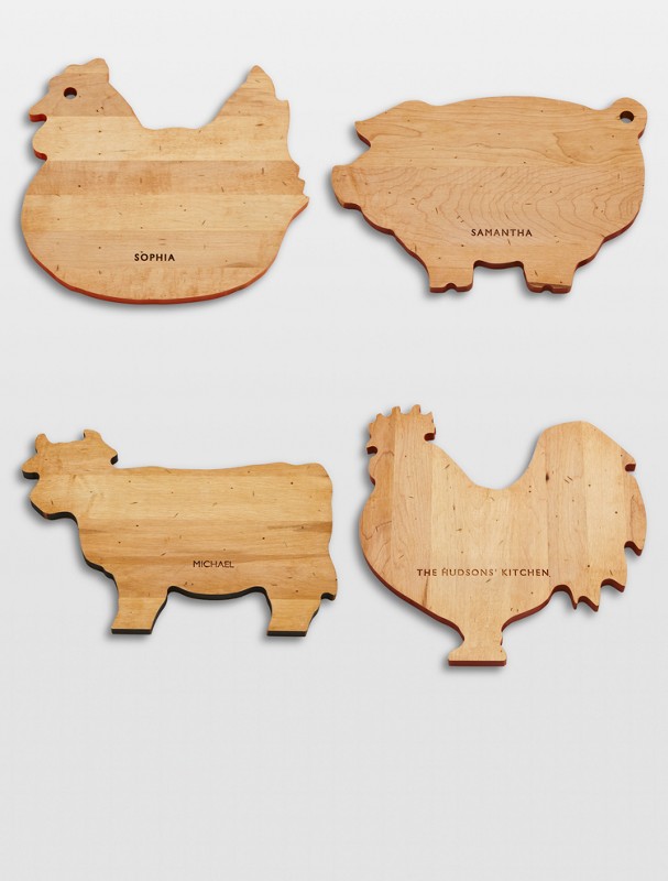 personalized animal wood cutting boards