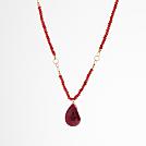 mabel chong gold fill garnet + ruby chain pendant