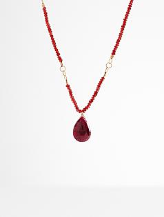 mabel chong gold fill garnet + ruby chain pendant