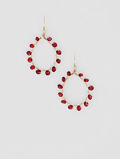 mabel chong gold fill garnet wrapped earrings
