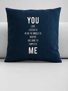 personalized you + me throw pillow cover