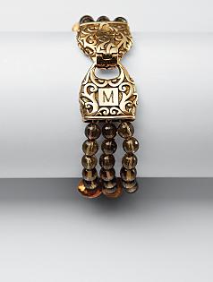 personalizable smoky quartz bead bracelet